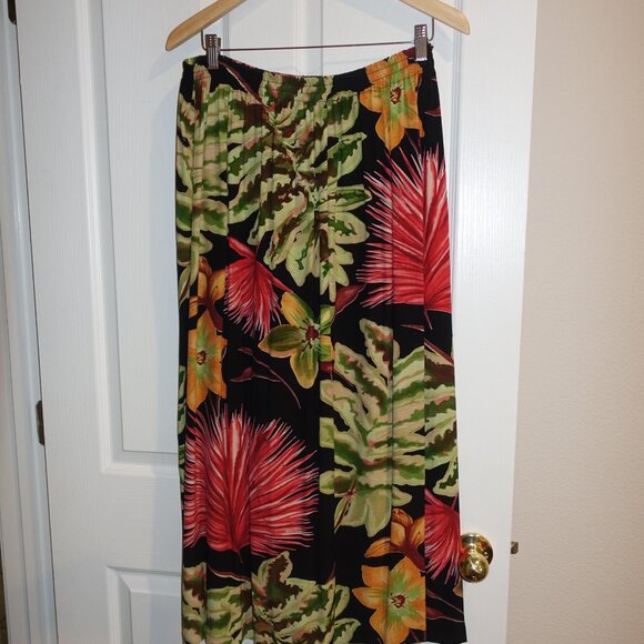 TROPICAL PALM PRINT SKIRT - Picture 1 of 7
